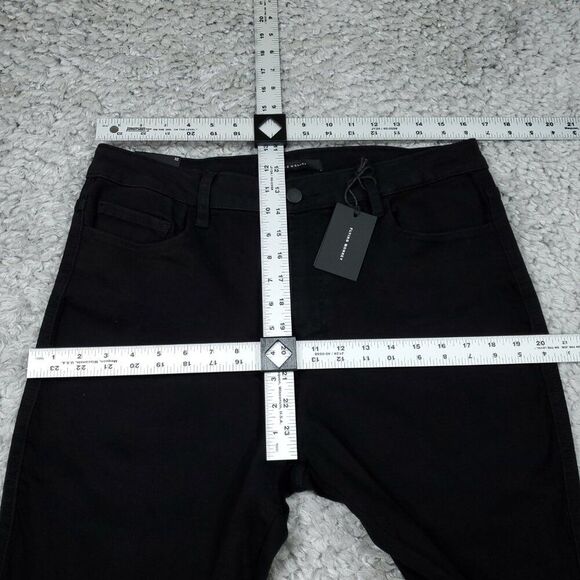 Flying Monkey High Rise Flare Jeans Black Buckle Size 32 x 36 Raw Hem Stretch - Picture 7 of 7